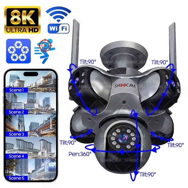 8K WiFi SIGURNOSNA KAMERA SA 5 LEĆA — slika 2