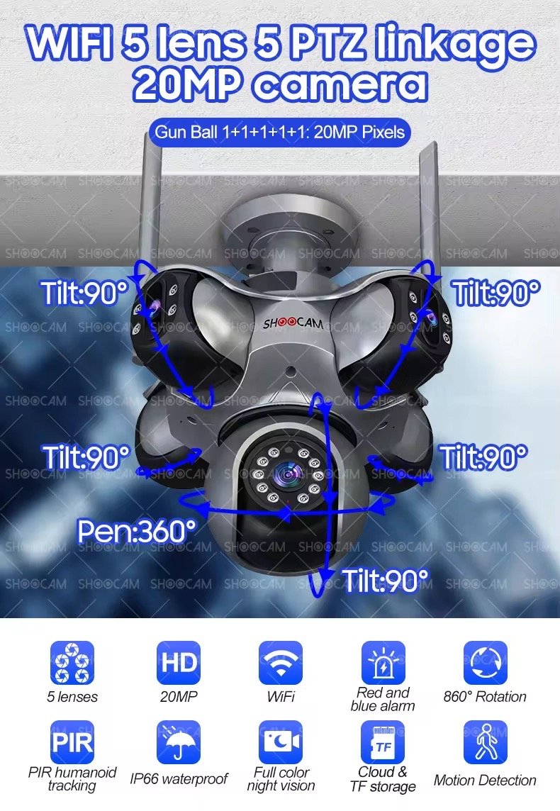 8K WiFi SIGURNOSNA KAMERA SA 5 LEĆA — slika 3