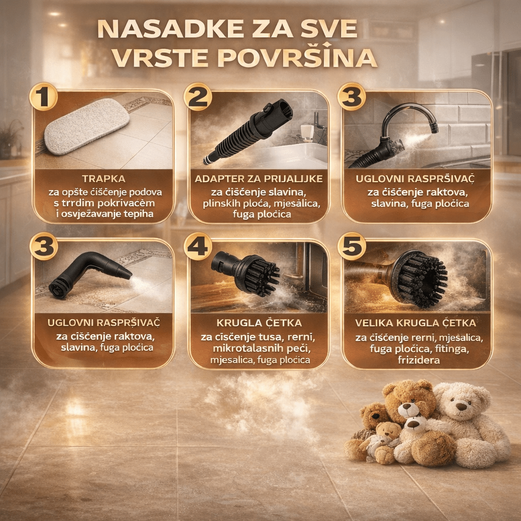 Parni čistač 12u1 za dubinsko čišćenje doma i dezinfekciju parom — slika 4