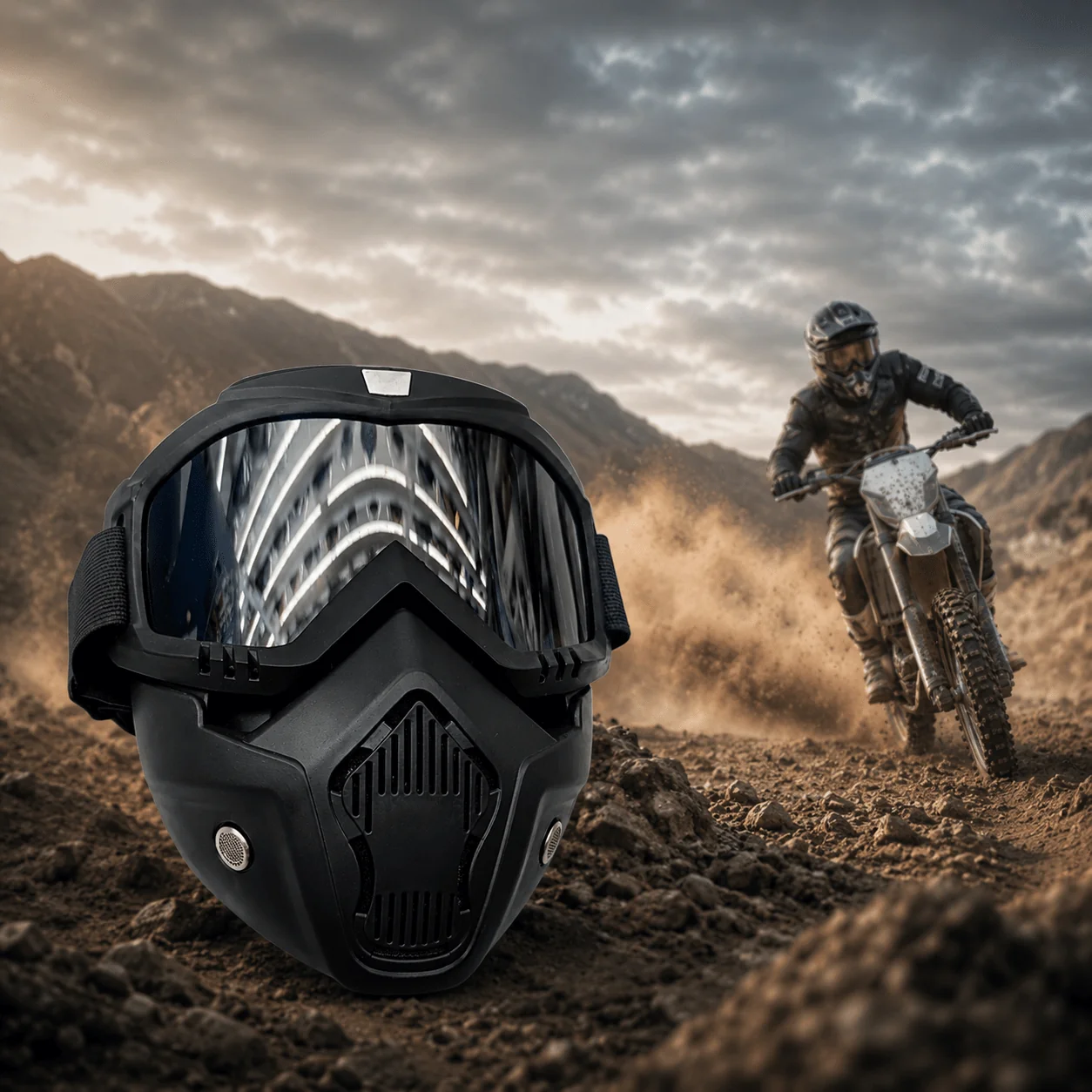 Moto maska sa zaštitnim naočalama za motocikl i ATV — slika 2