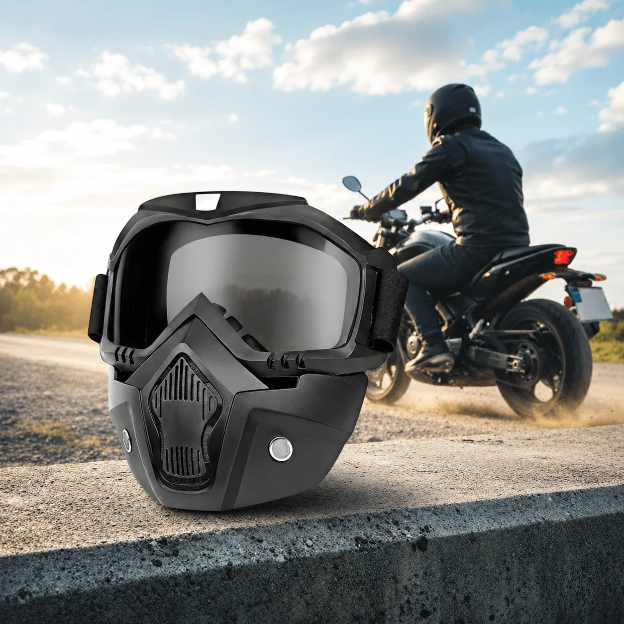 Moto maska sa zaštitnim naočalama za motocikl i ATV