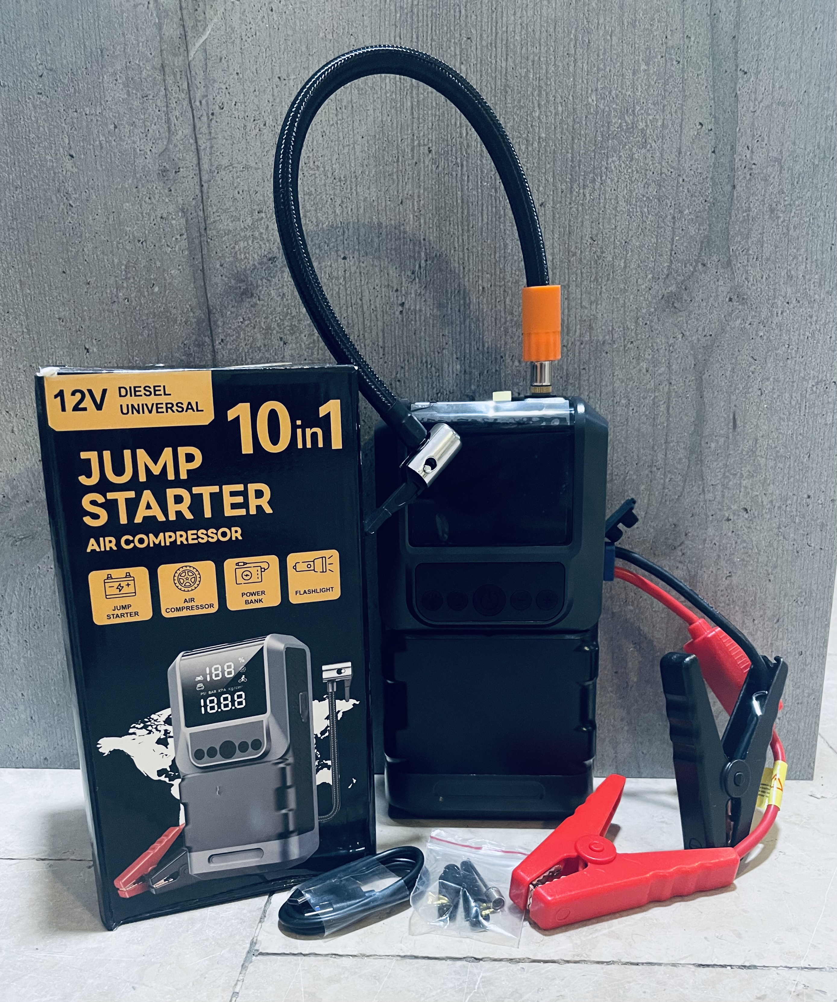 Jump starter sa zračnim kompresorom 10u1 — slika 2