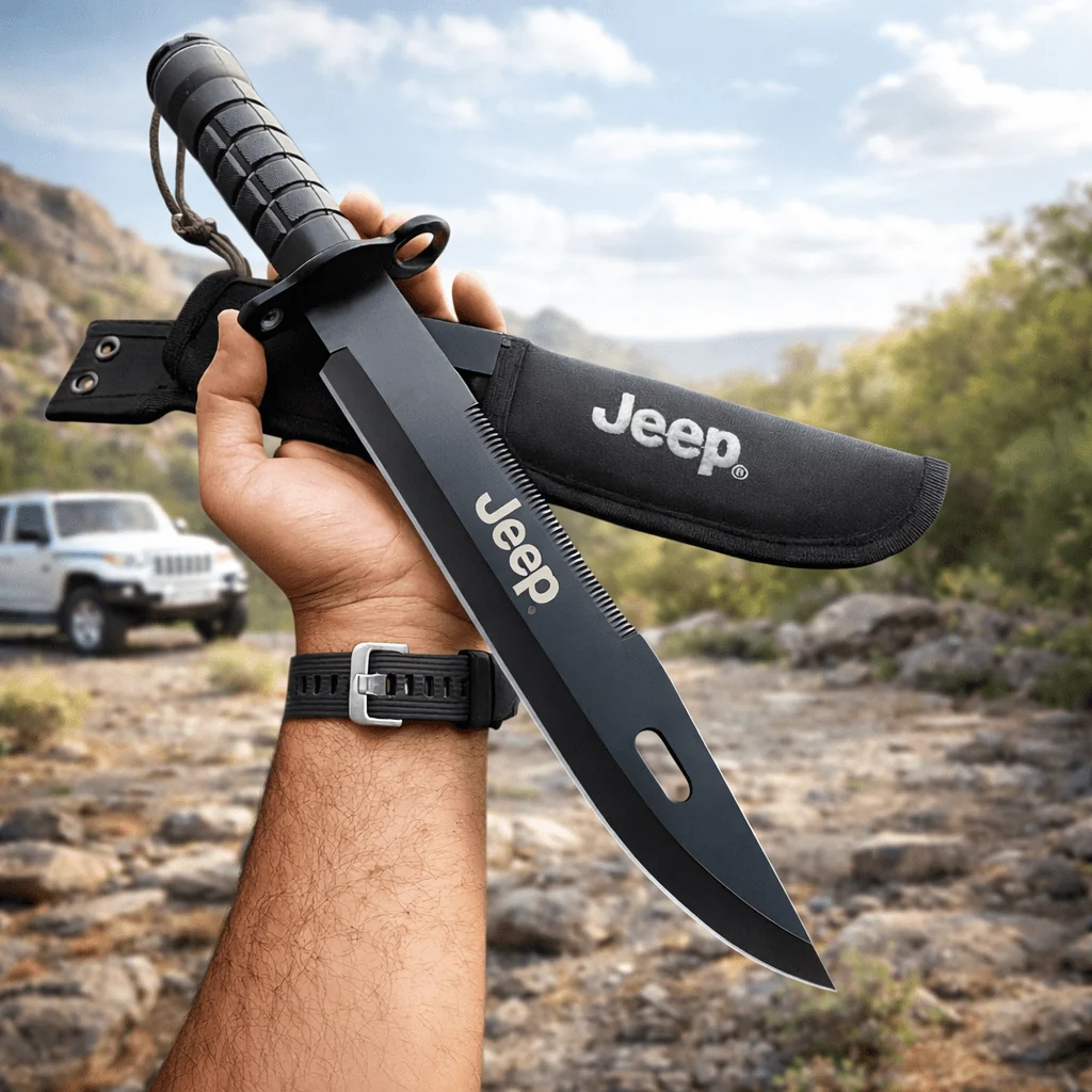 Lovački nož sa kompasom Jeep 38 cm — slika 2