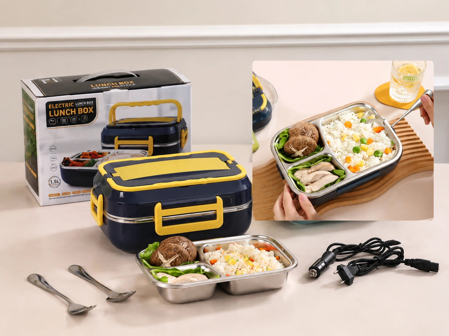 Električna grijaća kutija Lunch Box 1,5L za hranu — slika 1